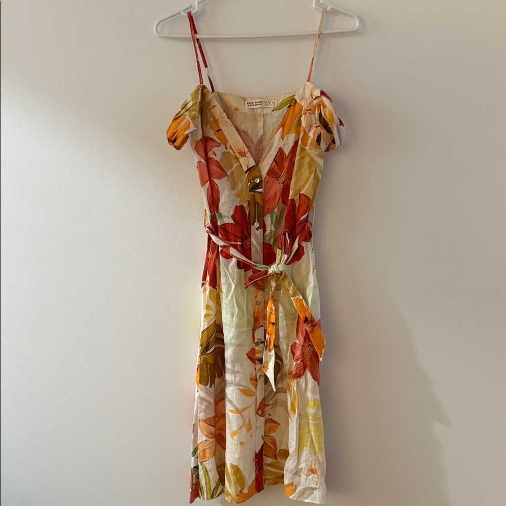 Zara Multicolor Floral Midi Dress